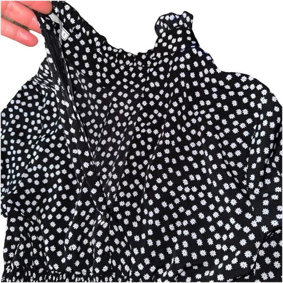 Senlis Dress Small Black White High Collar Ruffle Whimsygoth Y2K The Craft Smock - Picture 6 of 9